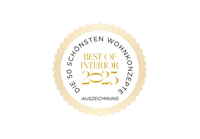 Siegel „Die 50 schönsten Wohnkonzepte – Best of Interior 2023“